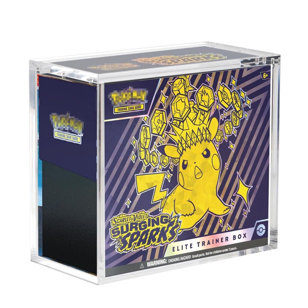 Clear Acrylic Elite Trainer Box TCG Collection Protection Display with Magnetic Lid